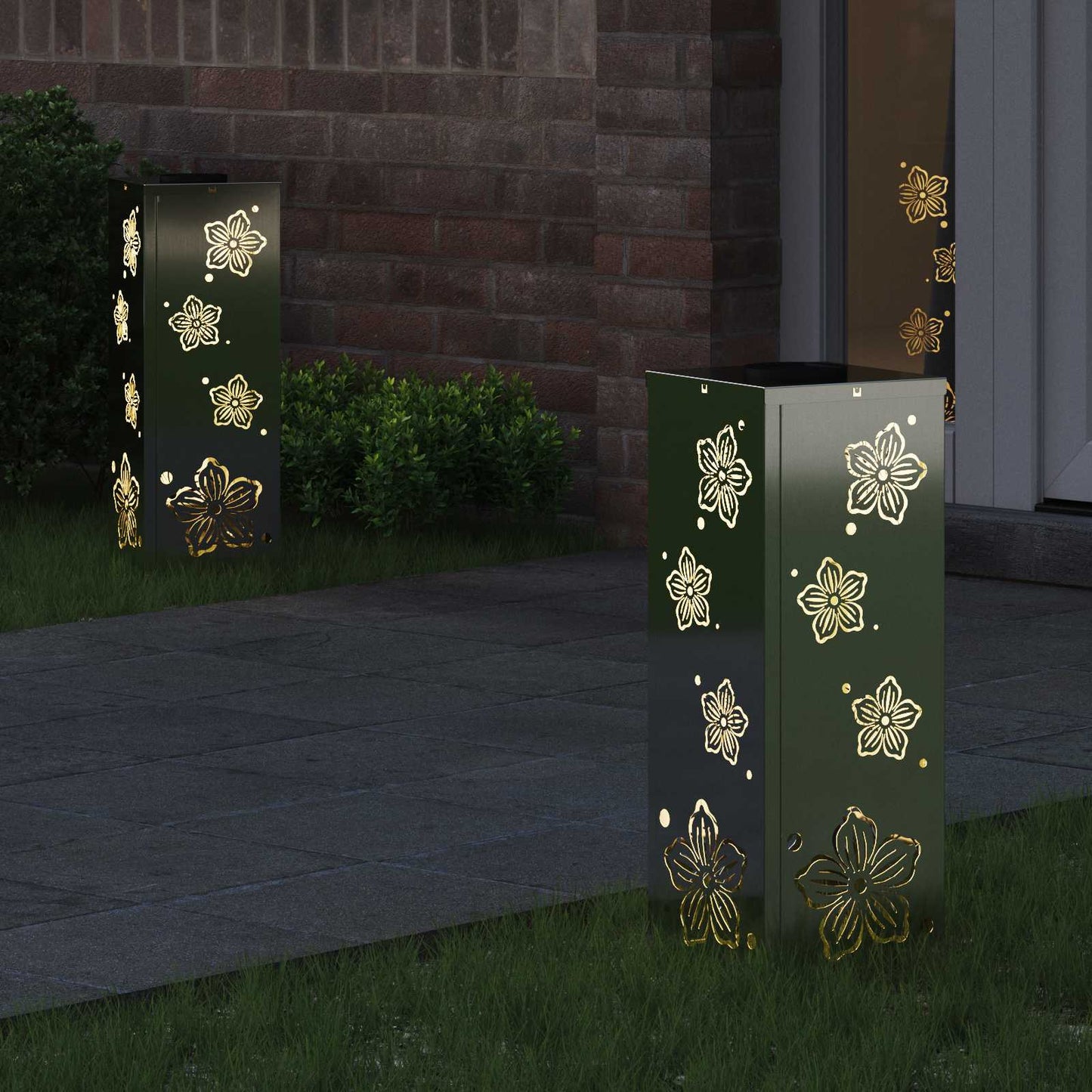 Faro LED solare per sentieri 2 pcs Zincato Zincato