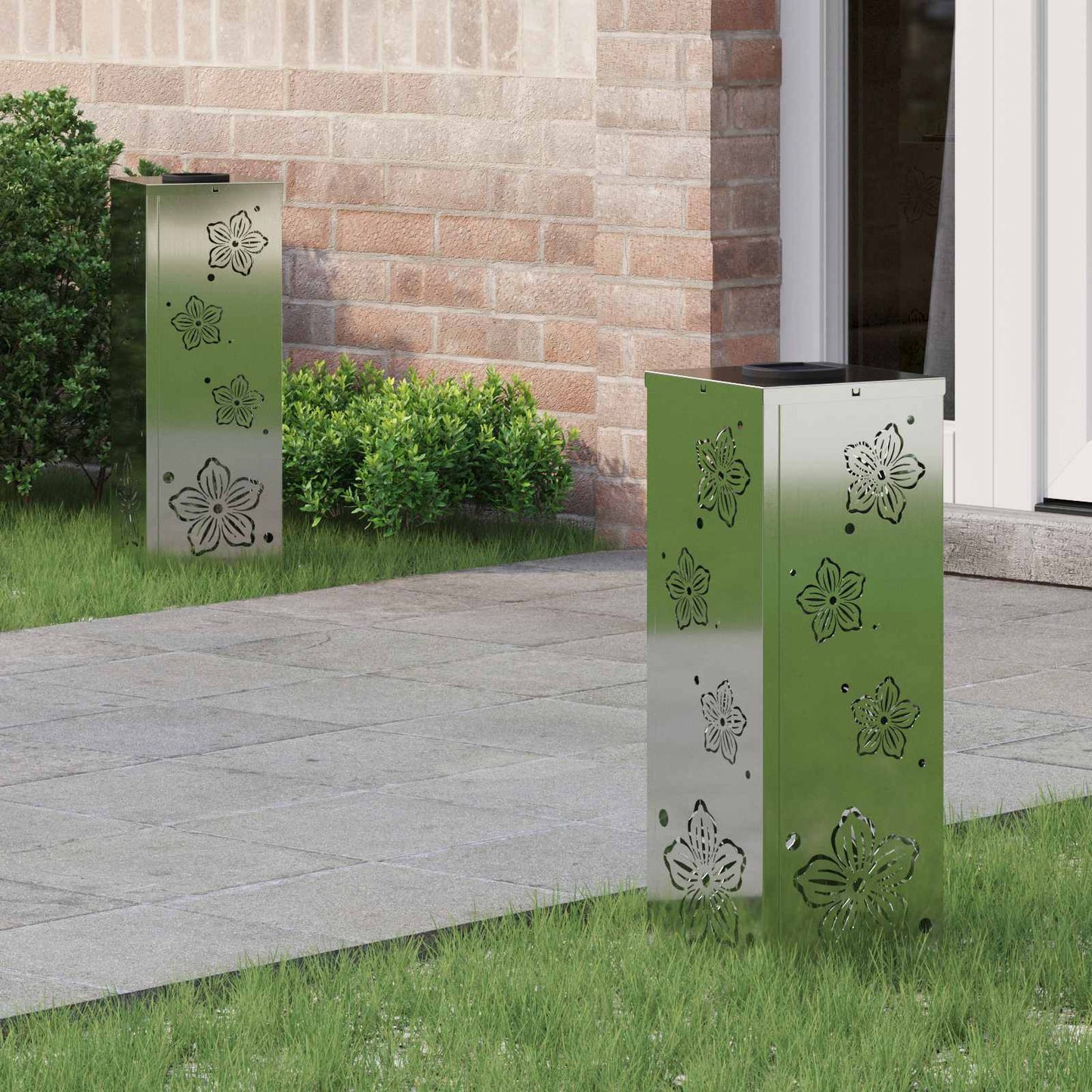 Faro LED solare per sentieri 2 pcs Zincato Zincato