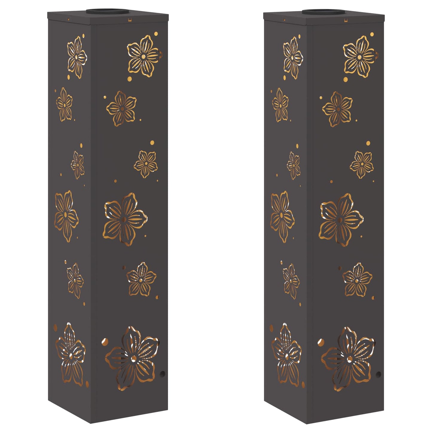 Faro LED solare per sentieri 2 pcs Nero