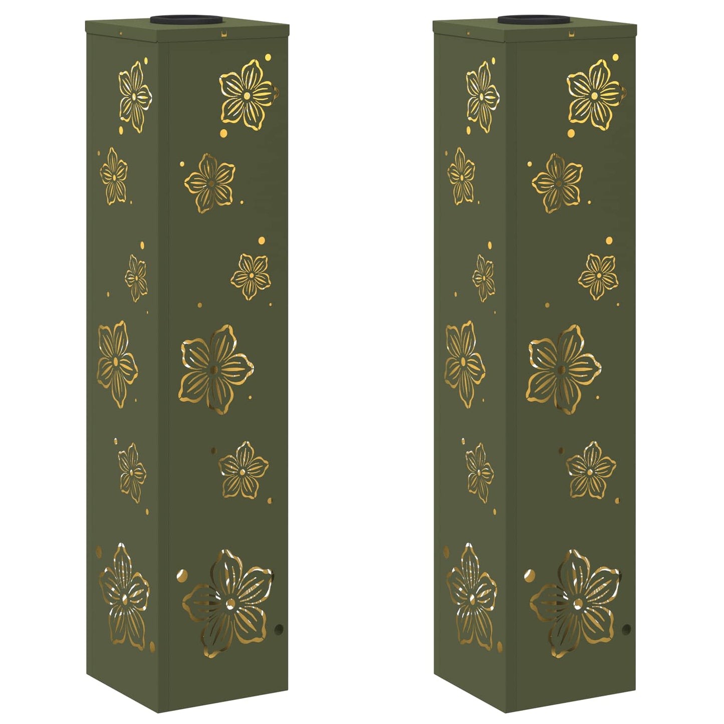 Faro LED solare per sentieri 2 pcs Verde oliva