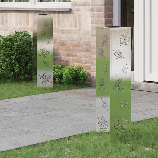 Faro LED solare per sentieri 2 pcs Acciaio inossidabile