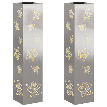 Faro LED solare per sentieri 2 pcs Acciaio inossidabile