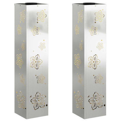 Faro LED solare per sentieri 2 pcs Zincato Zincato