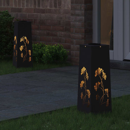 Faro LED solare per sentieri 2 pcs Nero