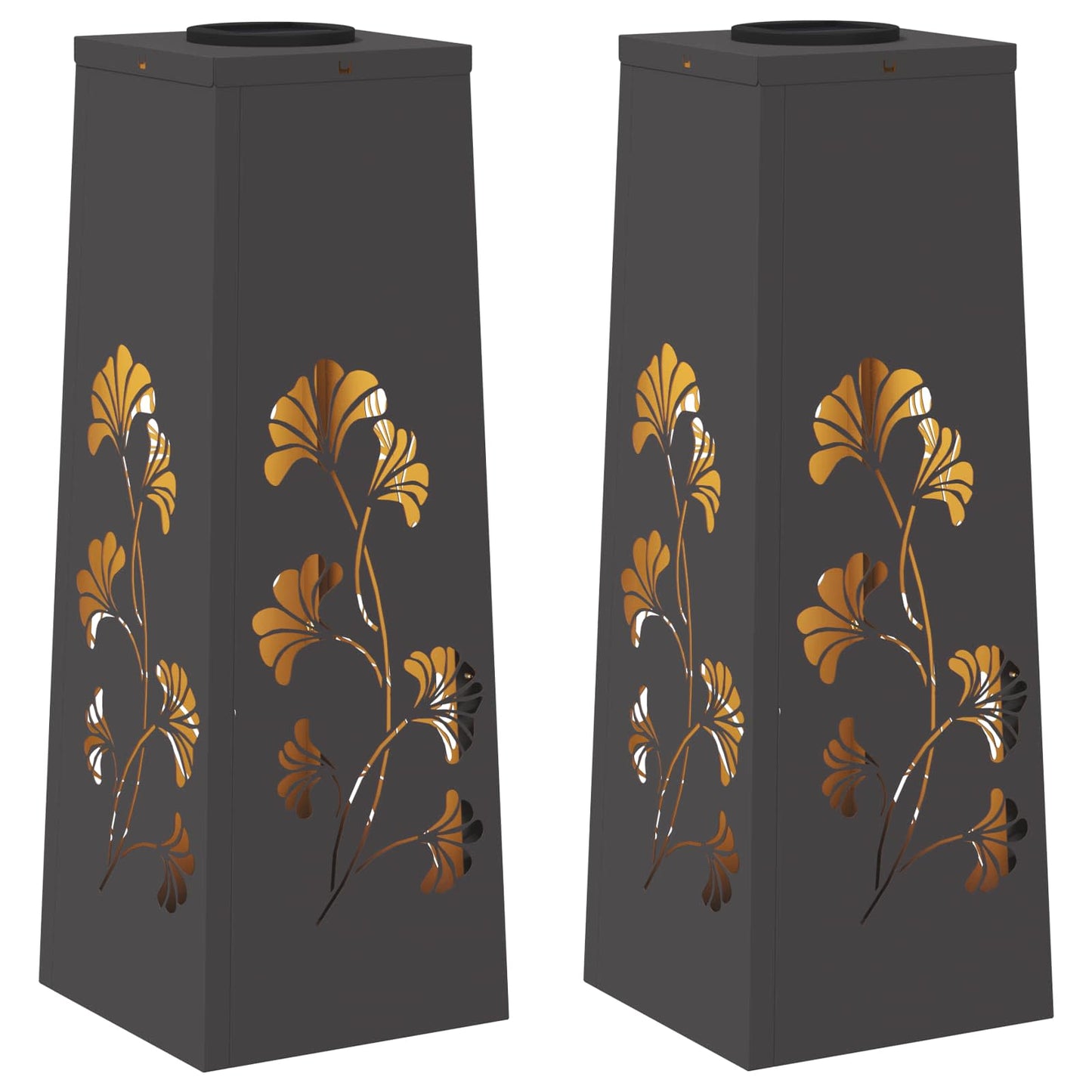 Faro LED solare per sentieri 2 pcs Nero