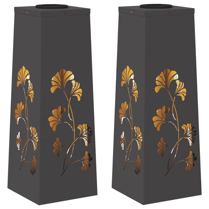 Faro LED solare per sentieri 2 pcs Nero