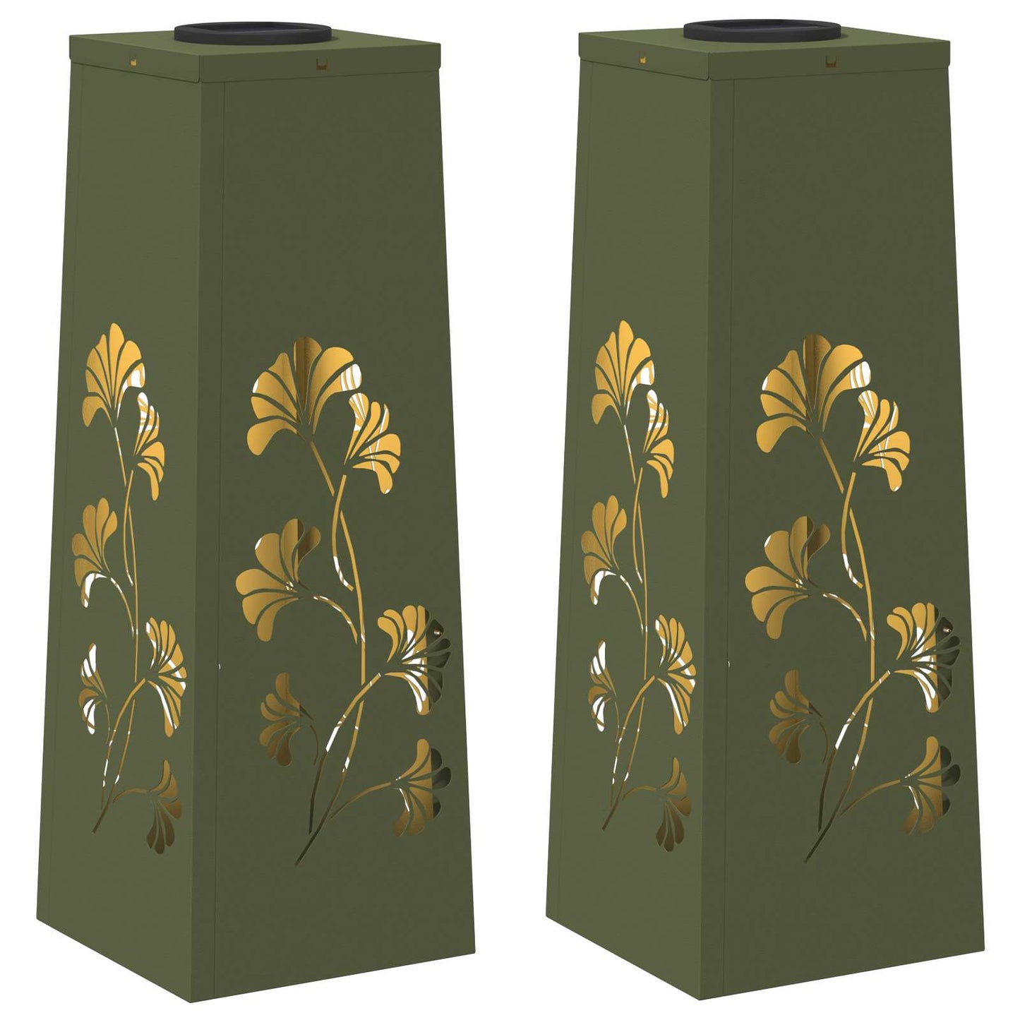 Faro LED solare per sentieri 2 pcs Verde oliva