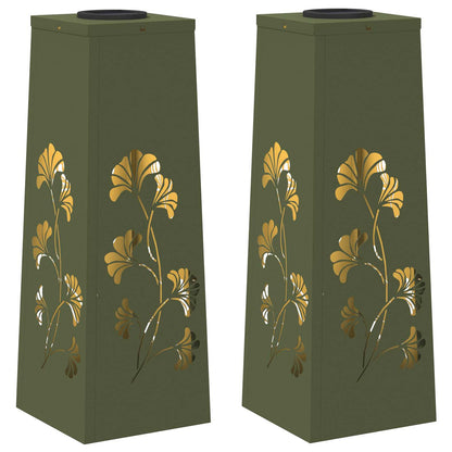 Faro LED solare per sentieri 2 pcs Verde oliva