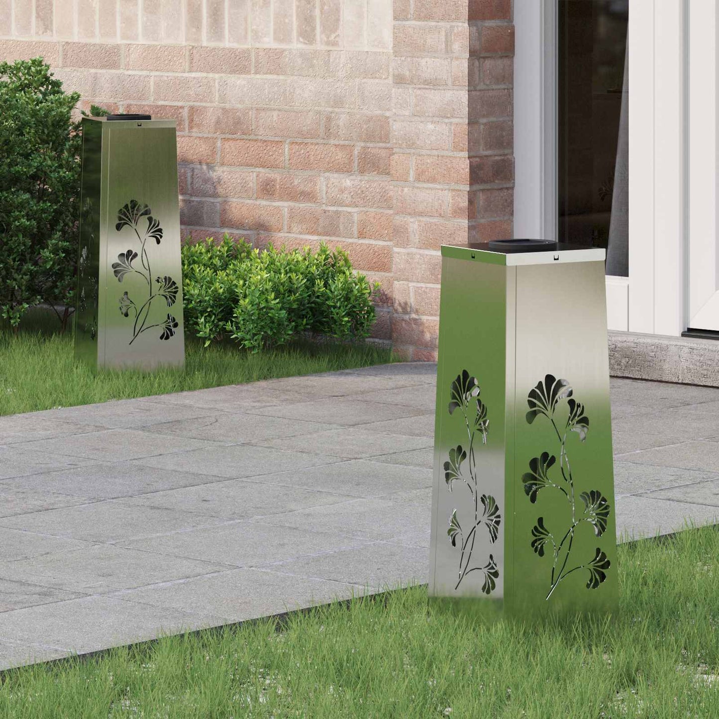 Faro LED solare per sentieri 2 pcs Zincato Zincato