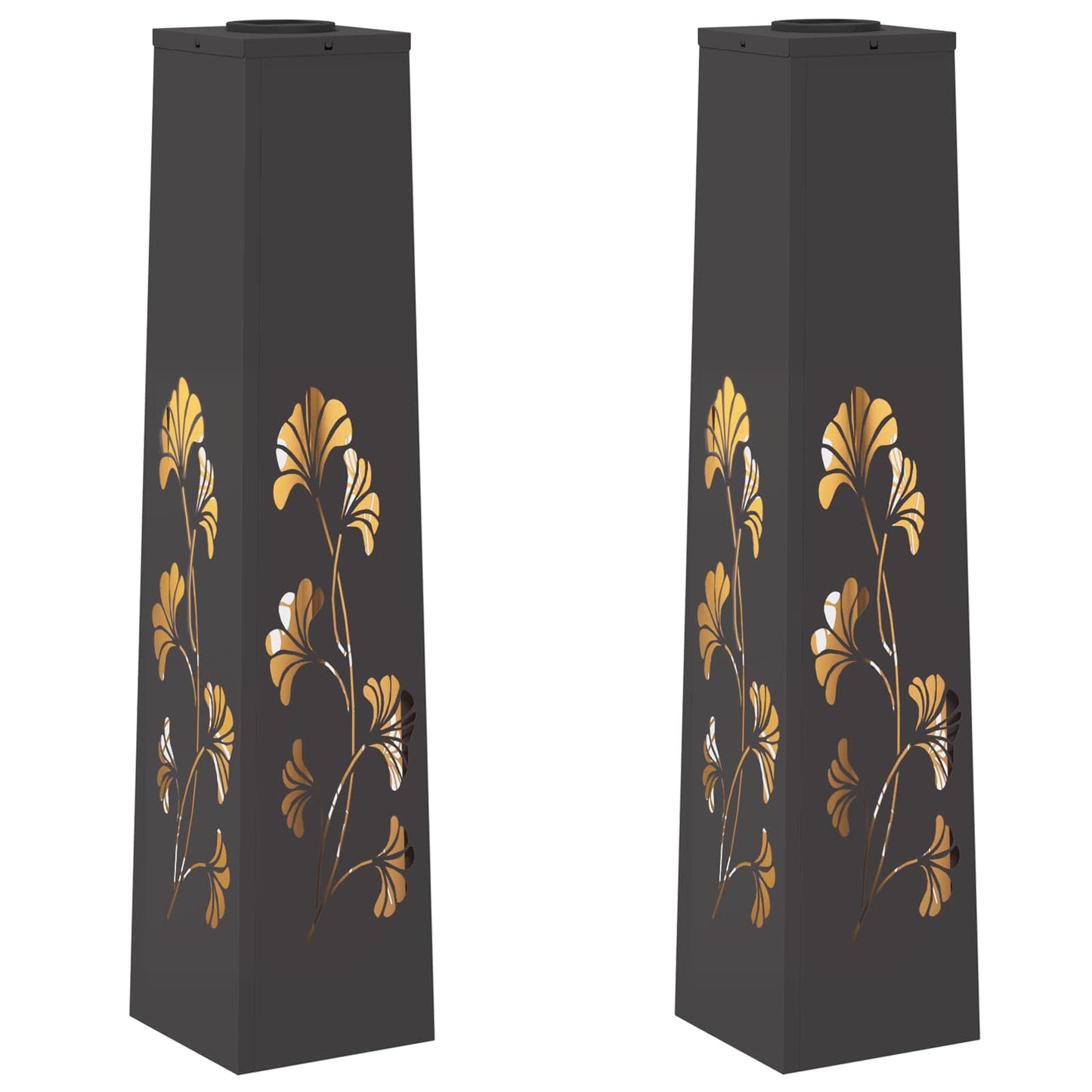 Faro LED solare per sentieri 2 pcs Nero