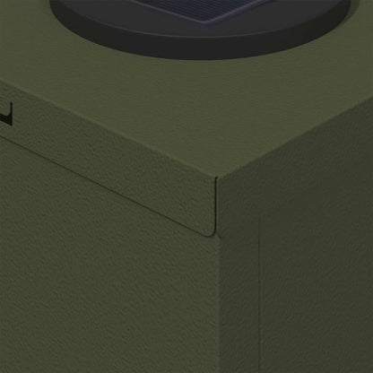 Faro LED solare per sentieri 2 pcs Verde oliva | homemem39