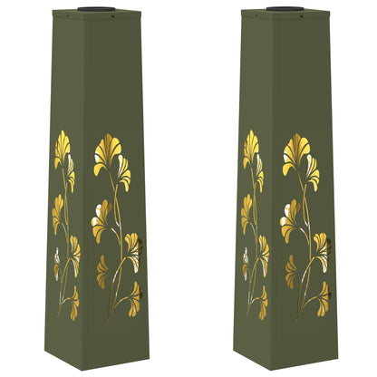 Faro LED solare per sentieri 2 pcs Verde oliva