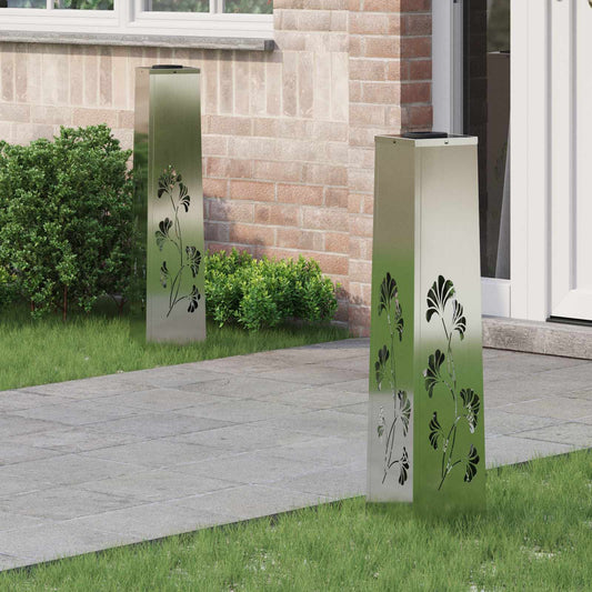 Faro LED solare per sentieri 2 pcs Zincato Zincato