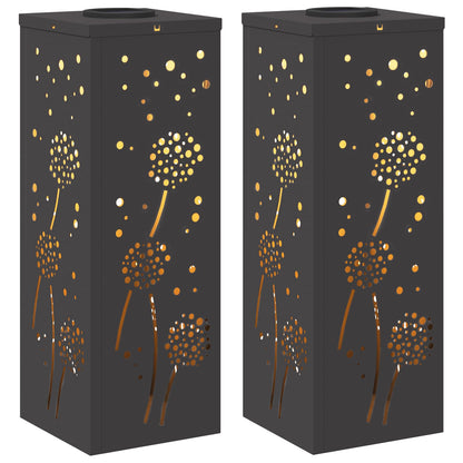 Faro LED solare per sentieri 2 pcs Nero