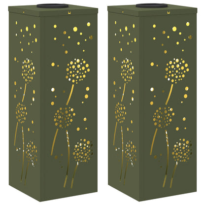 Faro LED solare per sentieri 2 pcs Verde oliva