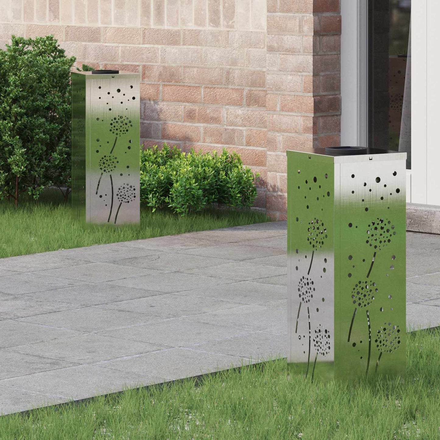 Faro LED solare per sentieri 2 pcs Acciaio inossidabile