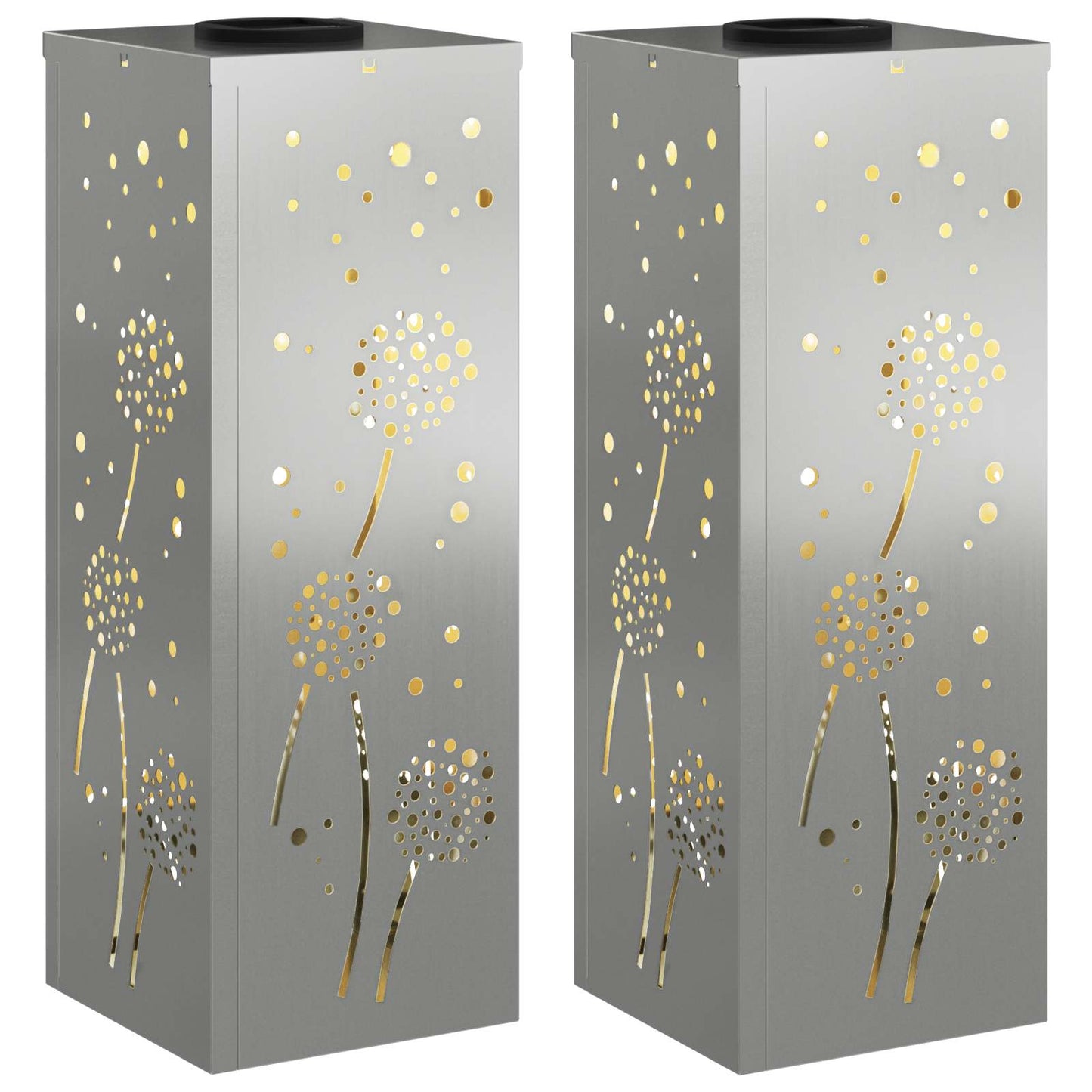 Faro LED solare per sentieri 2 pcs Zincato Zincato