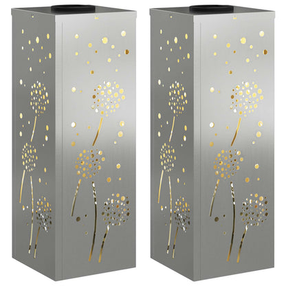 Faro LED solare per sentieri 2 pcs Zincato Zincato