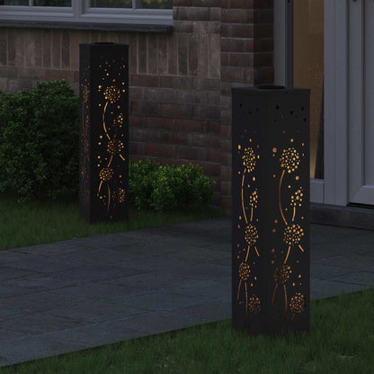 Faro LED solare per sentieri 2 pcs Nero