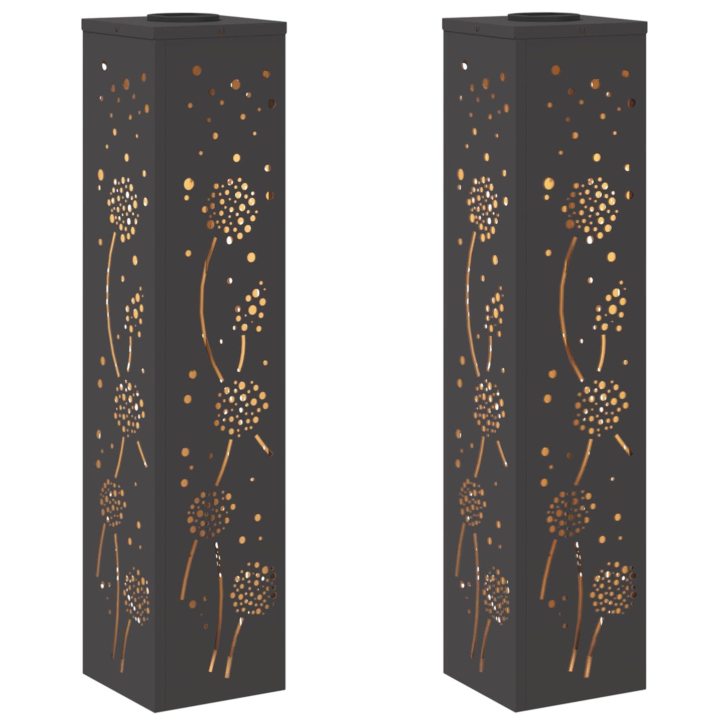 Faro LED solare per sentieri 2 pcs Nero