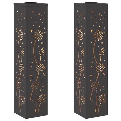 Faro LED solare per sentieri 2 pcs Nero