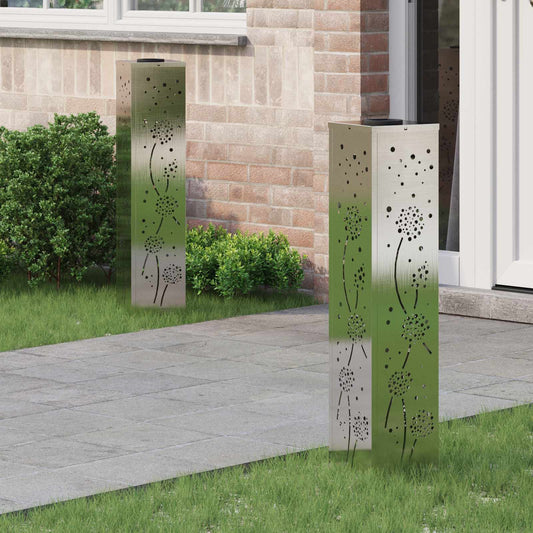 Faro LED solare per sentieri 2 pcs Acciaio inossidabile