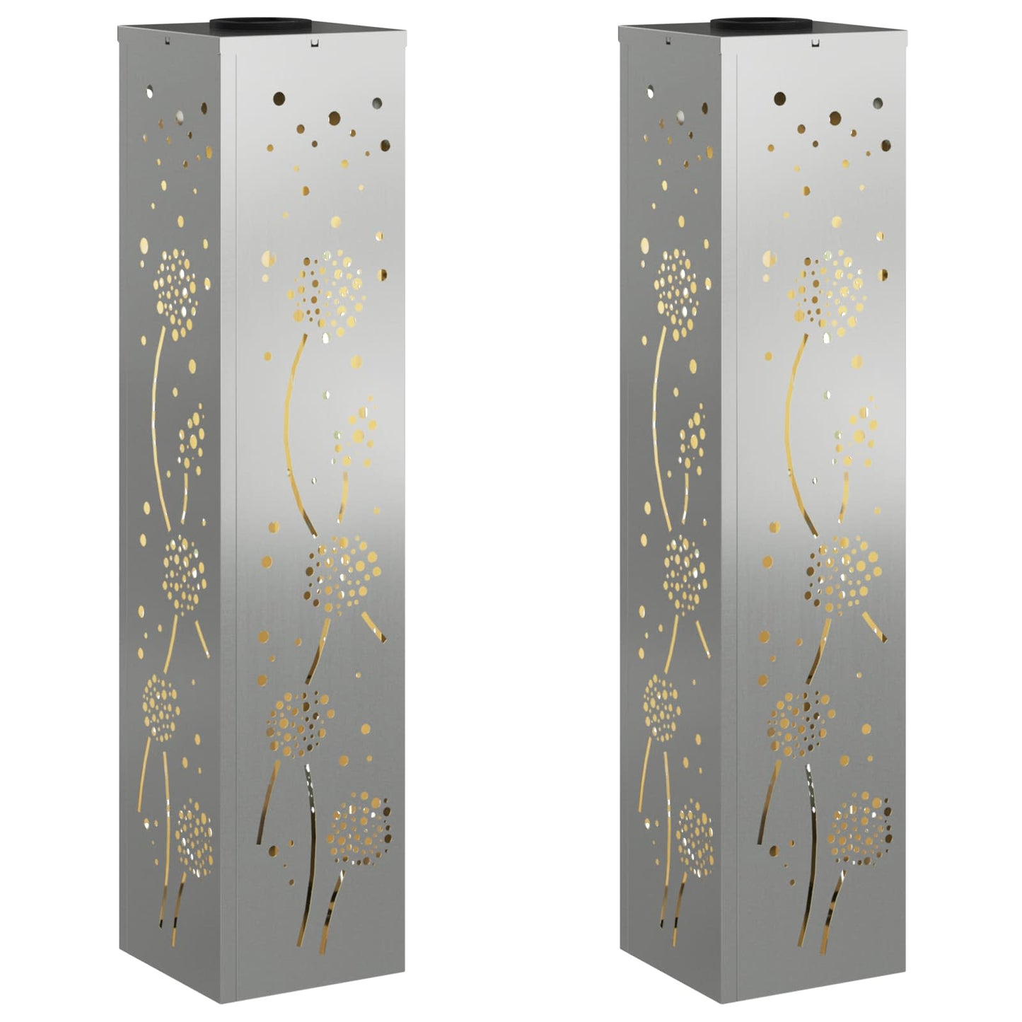 Faro LED solare per sentieri 2 pcs Zincato Zincato