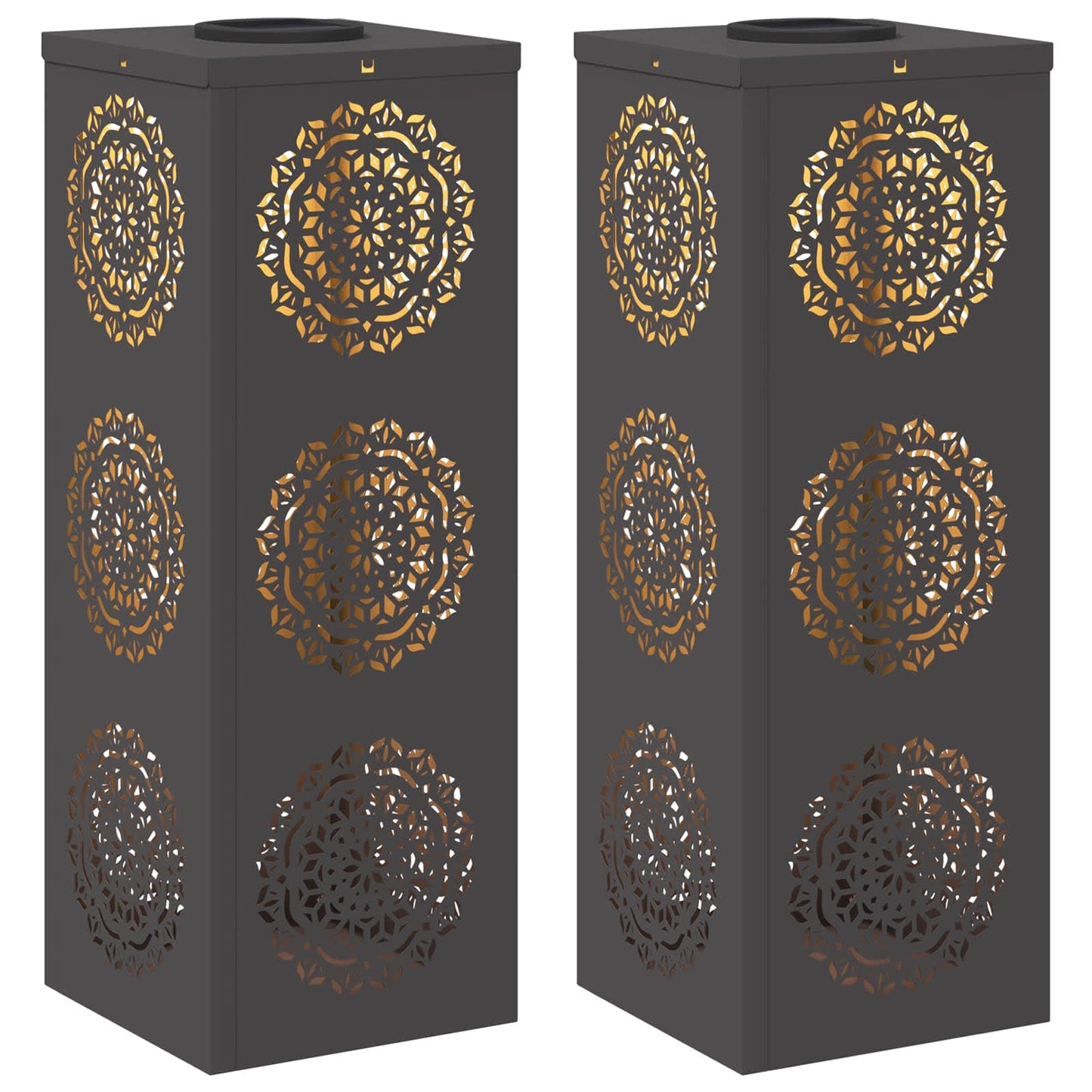 Faro LED solare per sentieri 2 pcs Nero