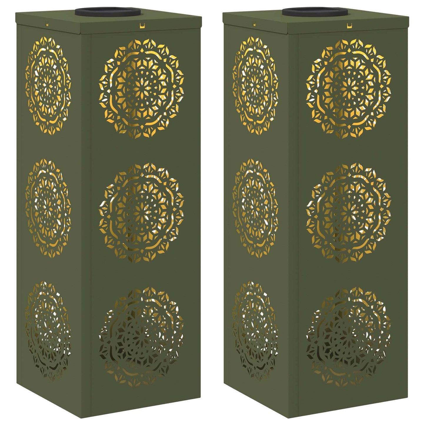 Faro LED solare per sentieri 2 pcs Verde oliva