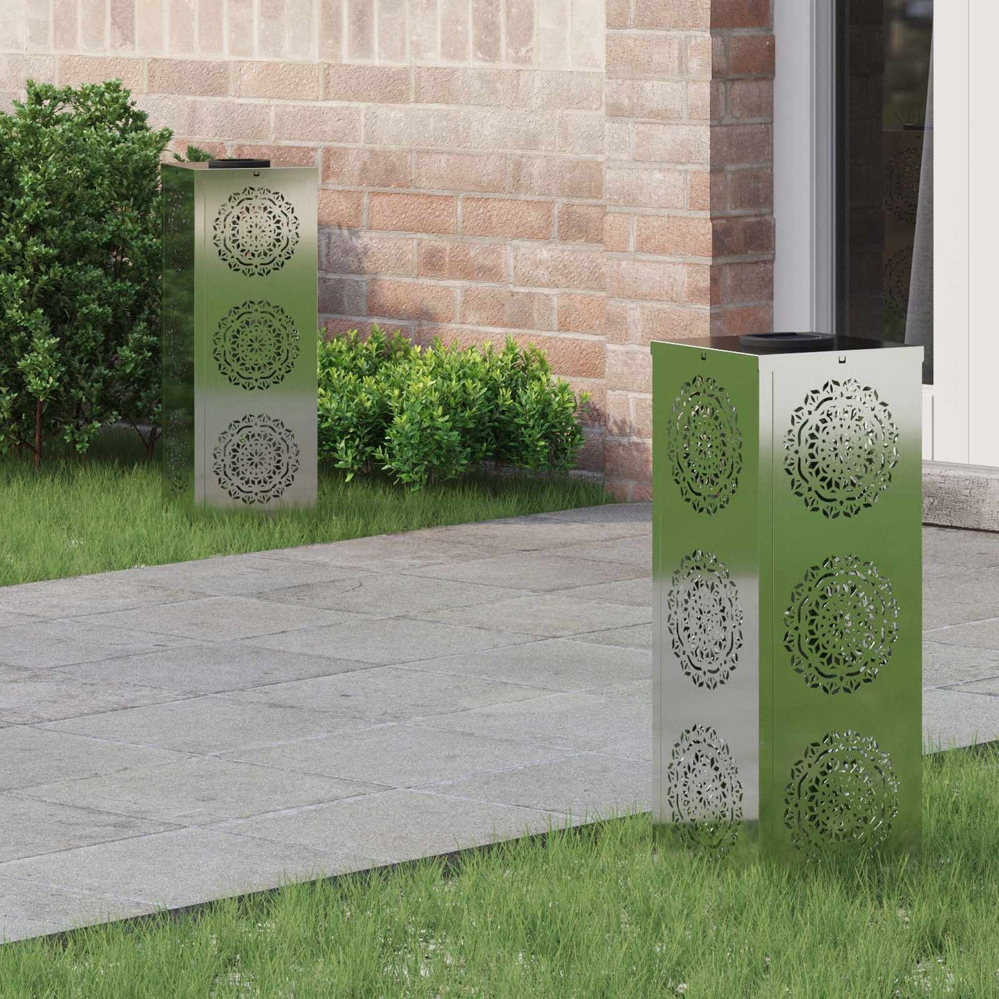 Faro LED solare per sentieri 2 pcs Zincato Zincato