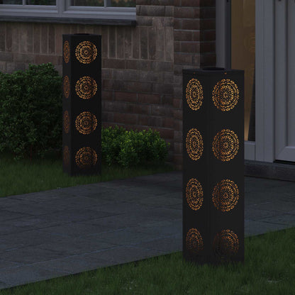 Faro LED solare per sentieri 2 pcs Nero