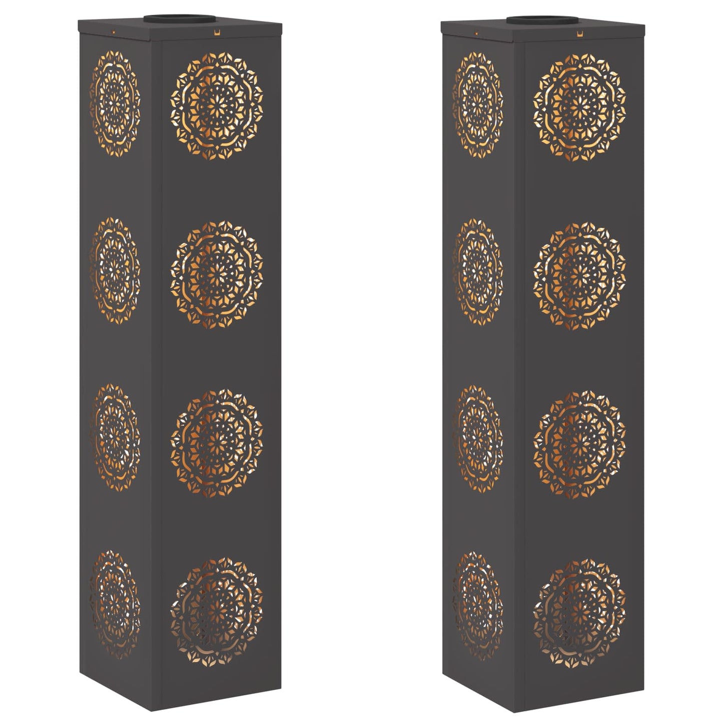 Faro LED solare per sentieri 2 pcs Nero