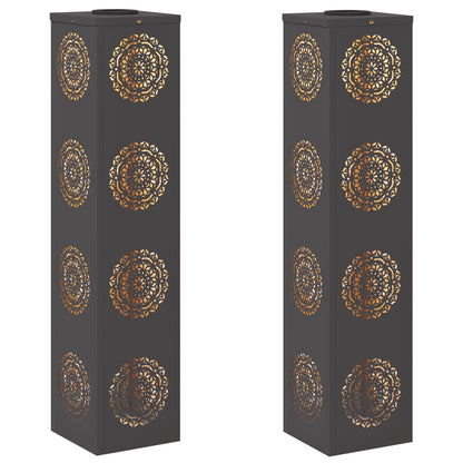 Faro LED solare per sentieri 2 pcs Nero