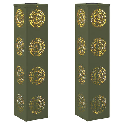 Faro LED solare per sentieri 2 pcs Verde oliva