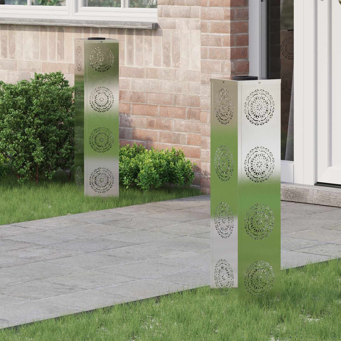 Faro LED solare per sentieri 2 pcs Acciaio inossidabile