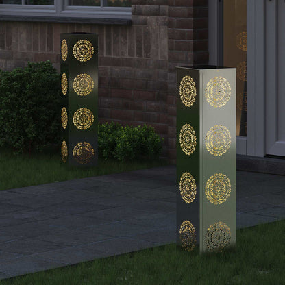 Faro LED solare per sentieri 2 pcs Zincato Zincato