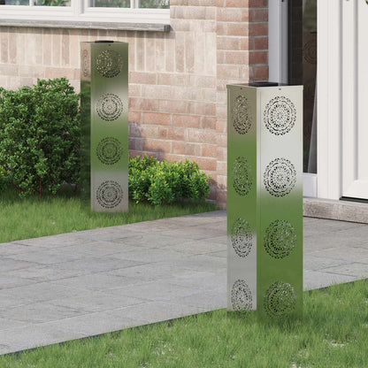 Faro LED solare per sentieri 2 pcs Zincato Zincato