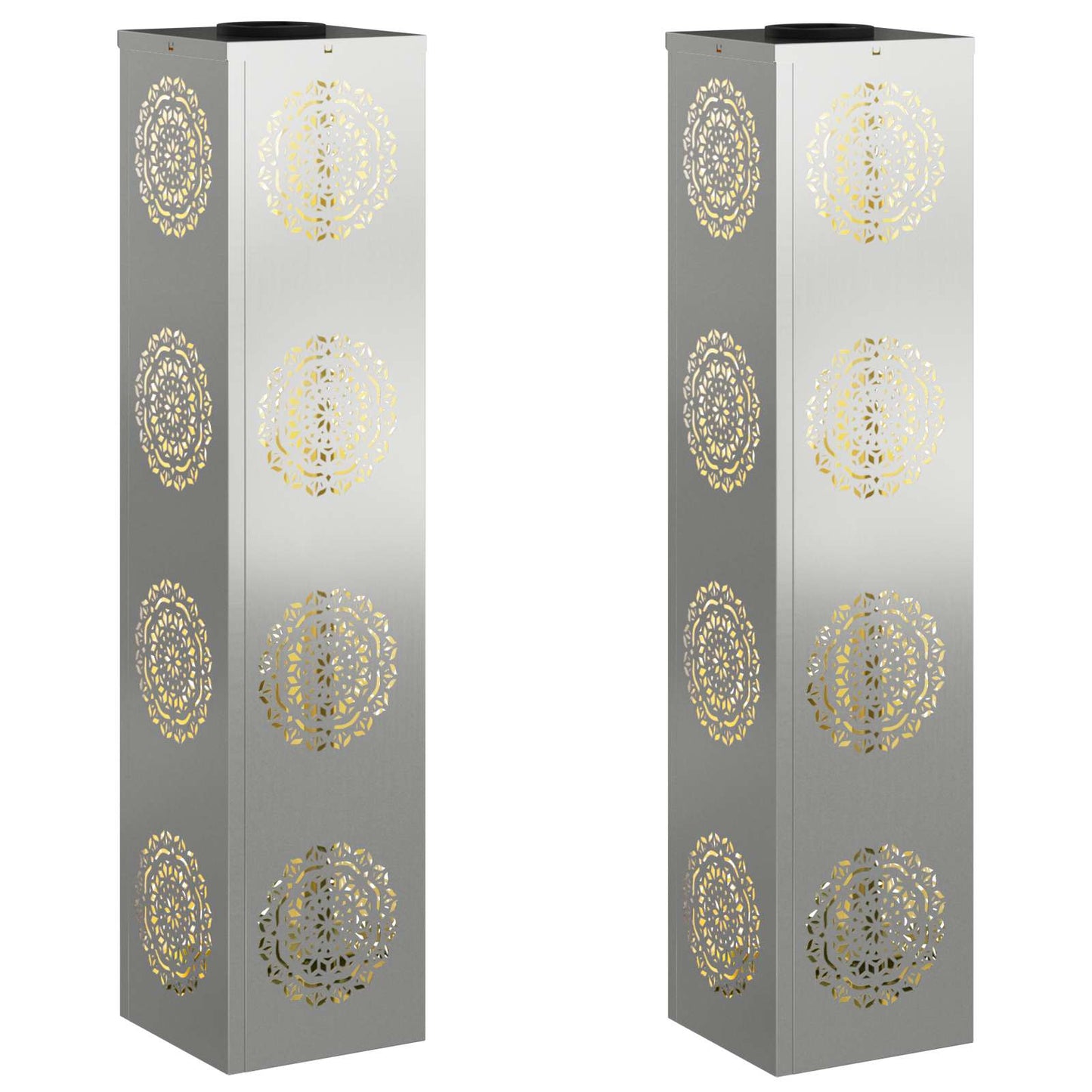 Faro LED solare per sentieri 2 pcs Zincato Zincato