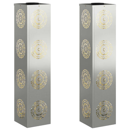 Faro LED solare per sentieri 2 pcs Zincato Zincato