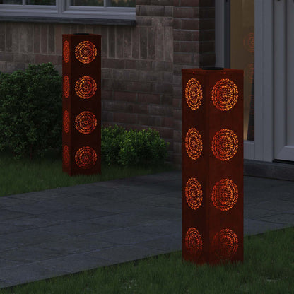 Faro LED solare per sentieri 2 pcs Acciaio Corten