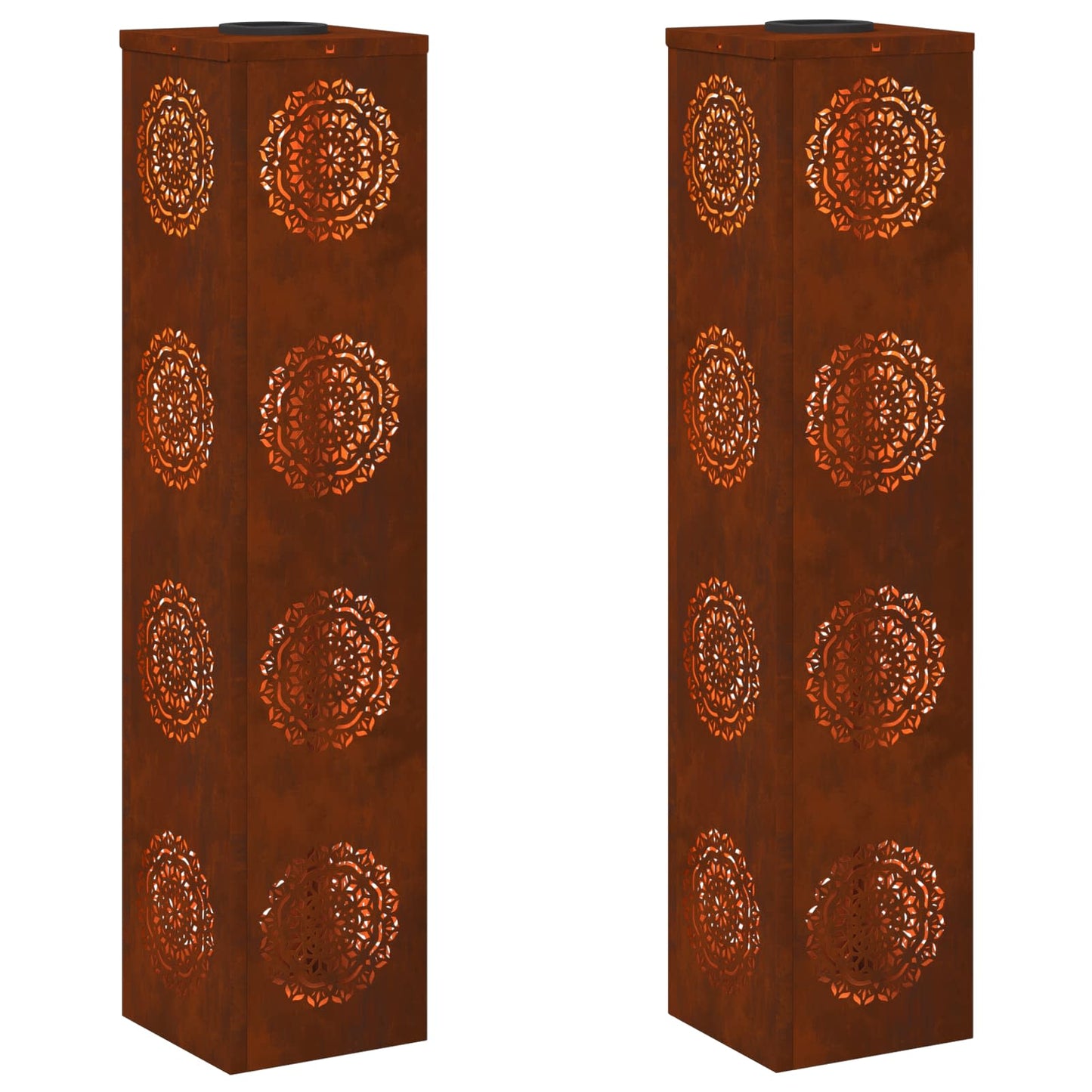 Faro LED solare per sentieri 2 pcs Acciaio Corten