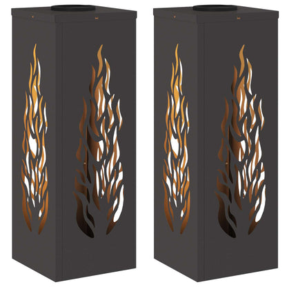 Faro LED solare per sentieri 2 pcs Nero