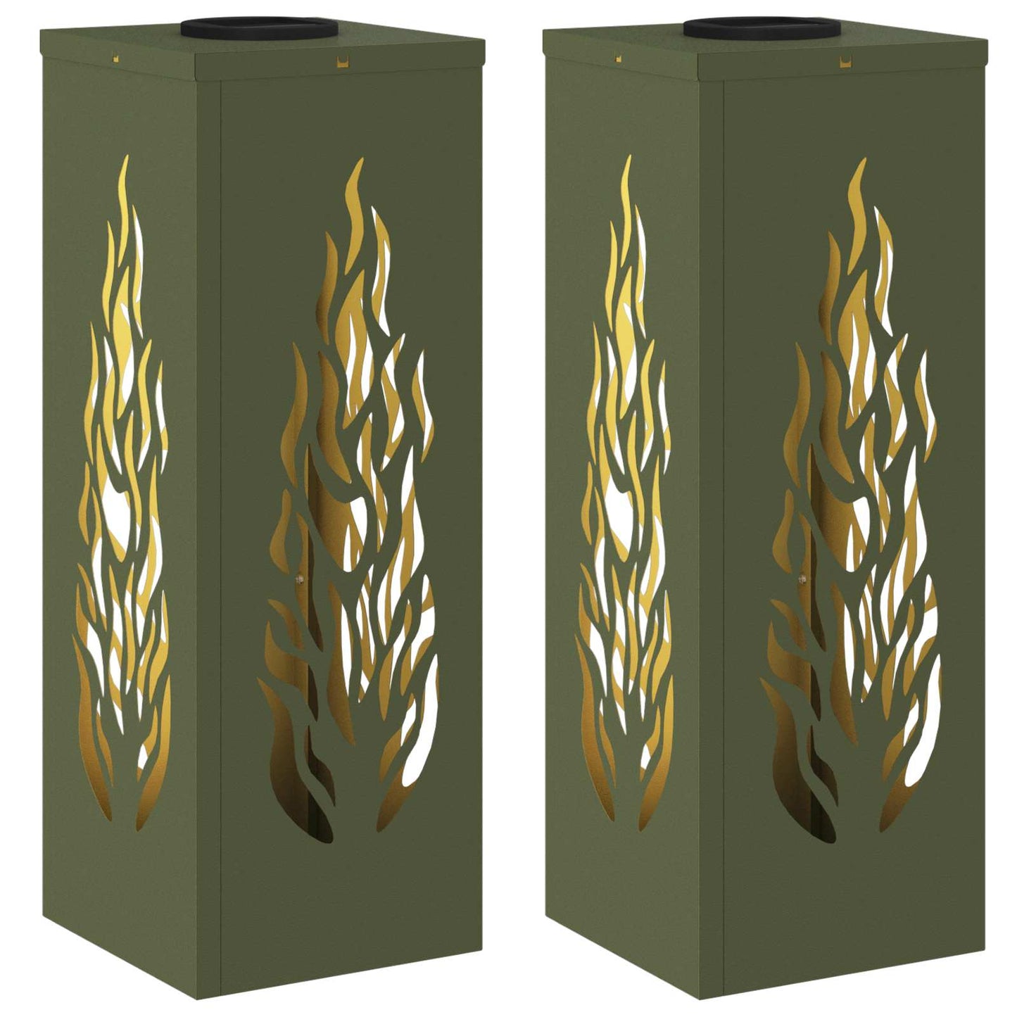 Faro LED solare per sentieri 2 pcs Verde oliva