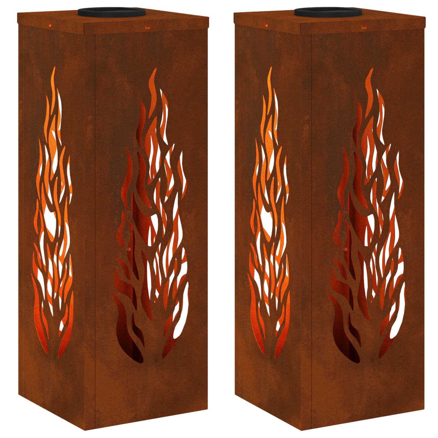 Faro LED solare per sentieri 2 pcs Acciaio Corten