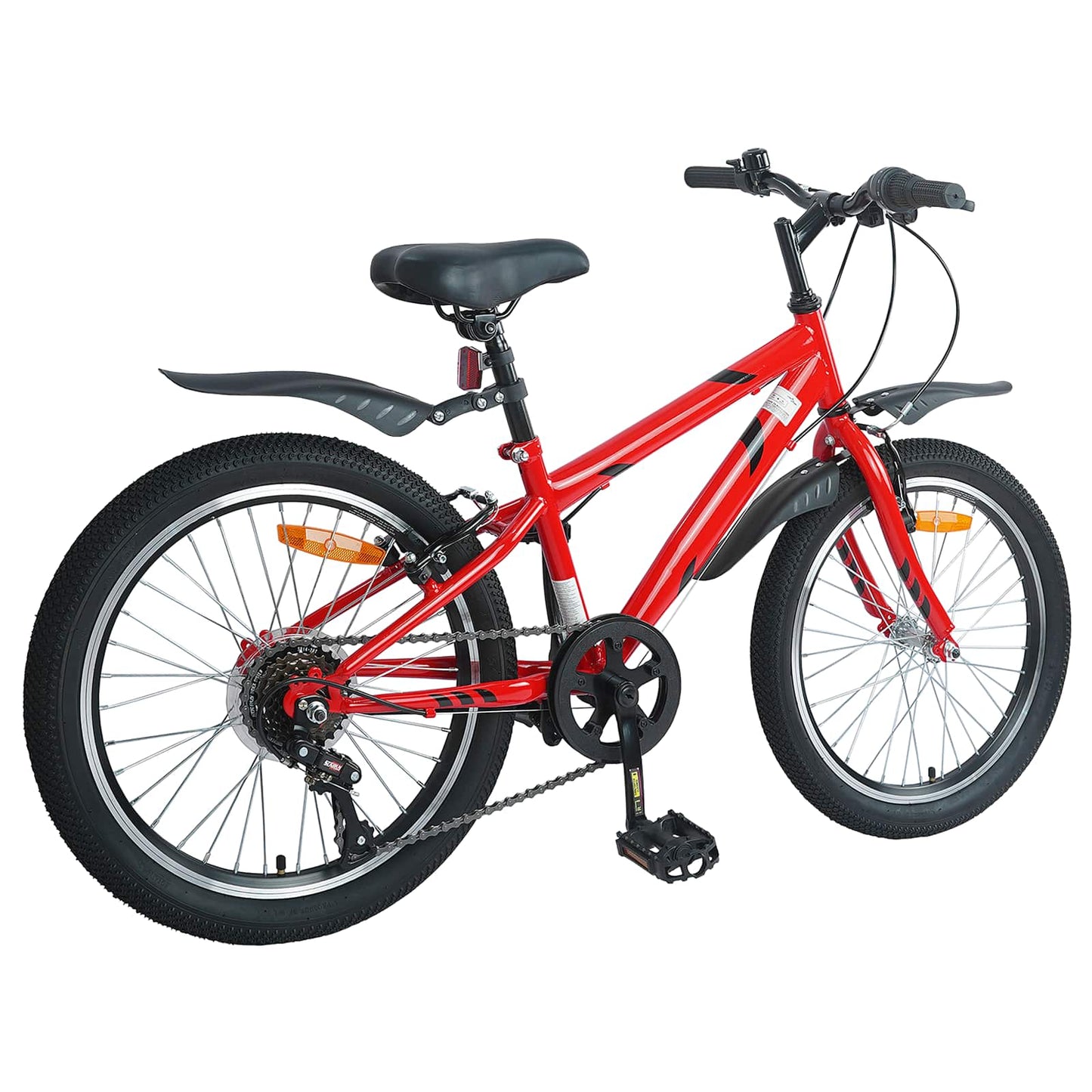 Bicicletta per Bambini 24 Pollici 6-Speed per 8-12 anni Rosso | homemem39
