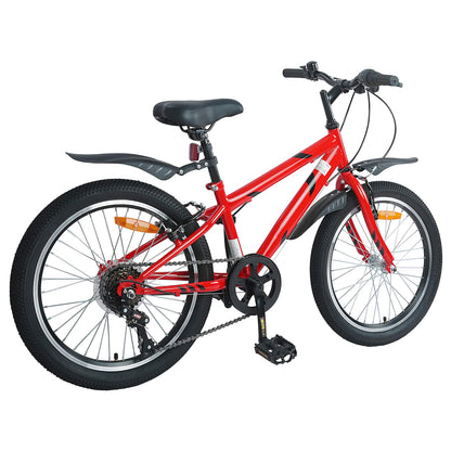 Bicicletta per Bambini 24 Pollici 6-Speed per 8-12 anni Rosso | homemem39
