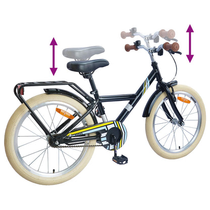 Bicicletta per Bambini 24 Pollici per 8-12 anni Nero