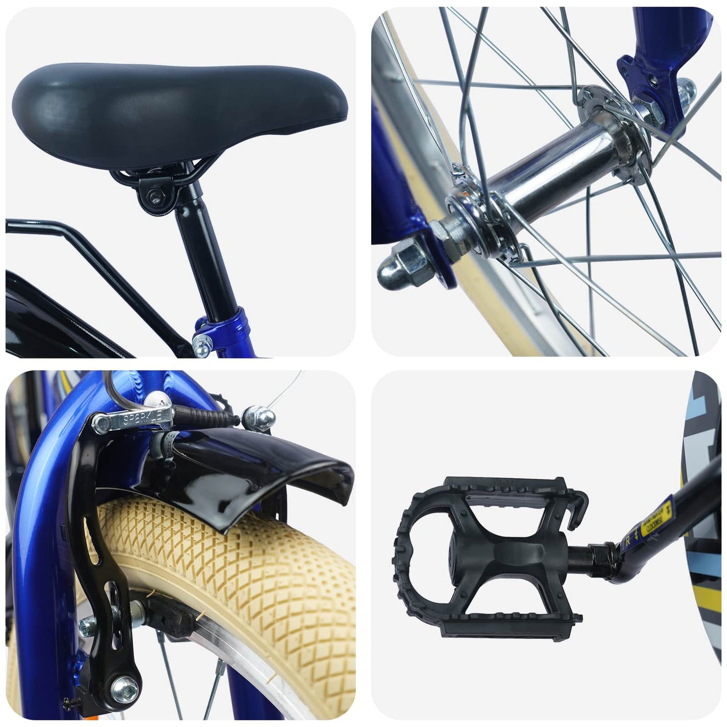 Bicicletta per Bambini 24 Pollici per 8-12 anni Blu Scuro | homemem39