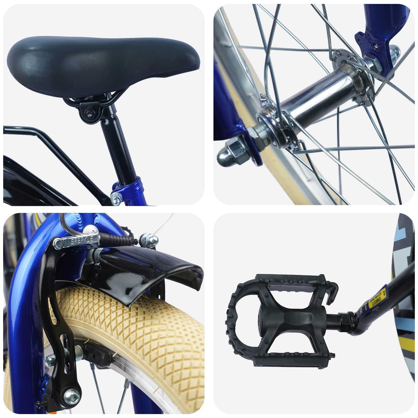Bicicletta per Bambini 24 Pollici per 8-12 anni Blu Scuro | homemem39