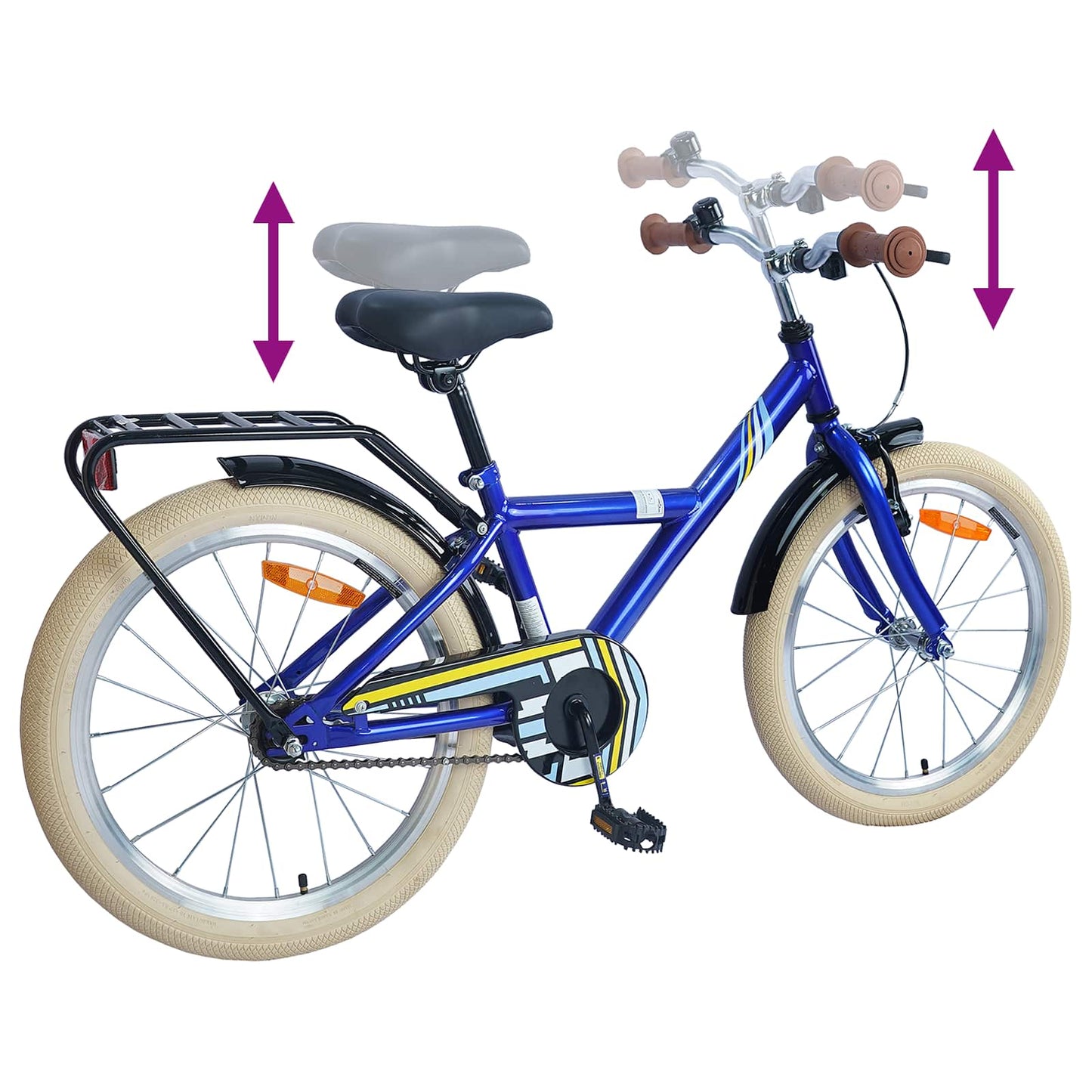 Bicicletta per Bambini 24 Pollici per 8-12 anni Blu Scuro | homemem39